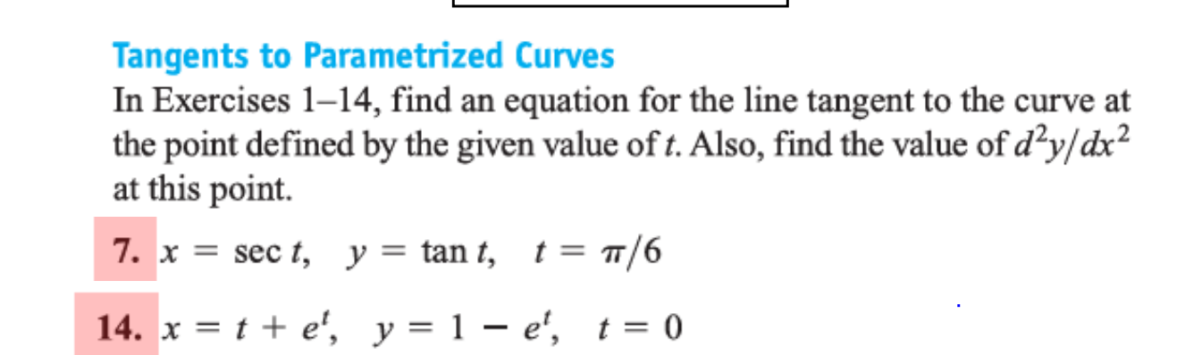 Solved Tangents To Parametrized CurvesIn Exercises 1-14, | Chegg.com