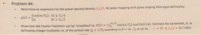 Solved Problem #4: Determine an expression for the power | Chegg.com