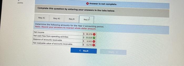 (8) Answer is not complete.
Complete this question by entering your answers in the tabs below,
Determine the following amouan