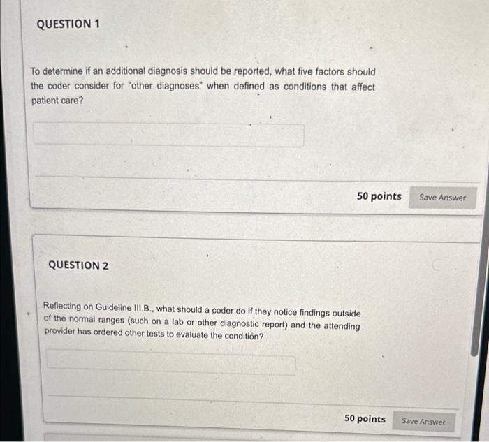 Solved To determine if an additional diagnosis should be | Chegg.com