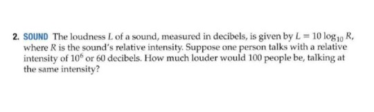 Solved 2. SOUND The loudness L of a sound, measured in | Chegg.com