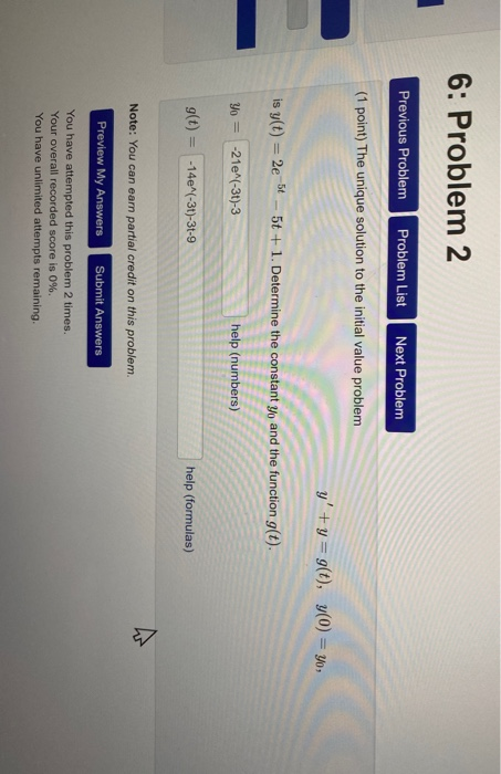 Solved 6: Problem 2 Previous Problem Problem List Next | Chegg.com