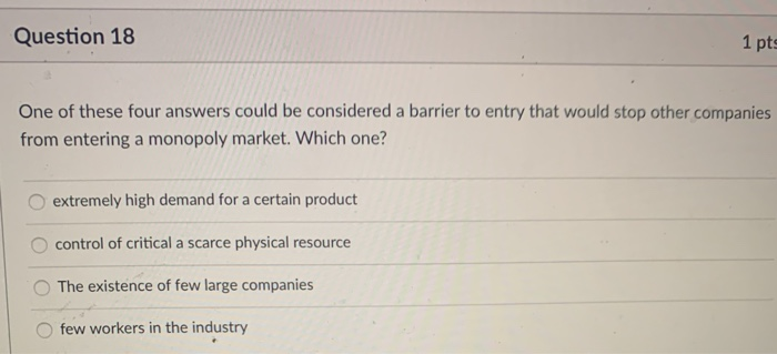 Solved Question 18 1 pts One of these four answers could be | Chegg.com