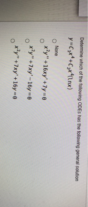 Solved Determine which of the following ODEs has the | Chegg.com