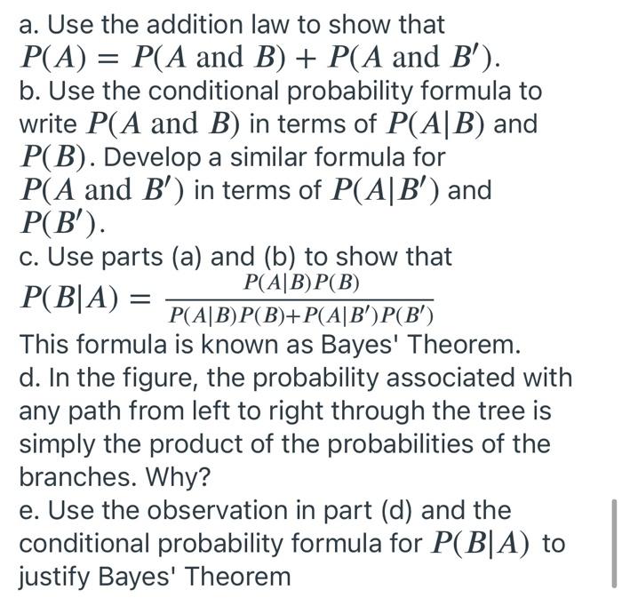 Solved Refer to the tree diagram below. PAB) A PA and B) = | Chegg.com