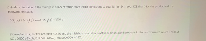 Solved Calculate the value of the change in concentration | Chegg.com