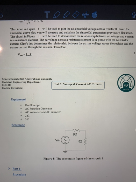 Solved Objectives 1. 2. 3. 4. Determine The Peak Voltage And | Chegg.com