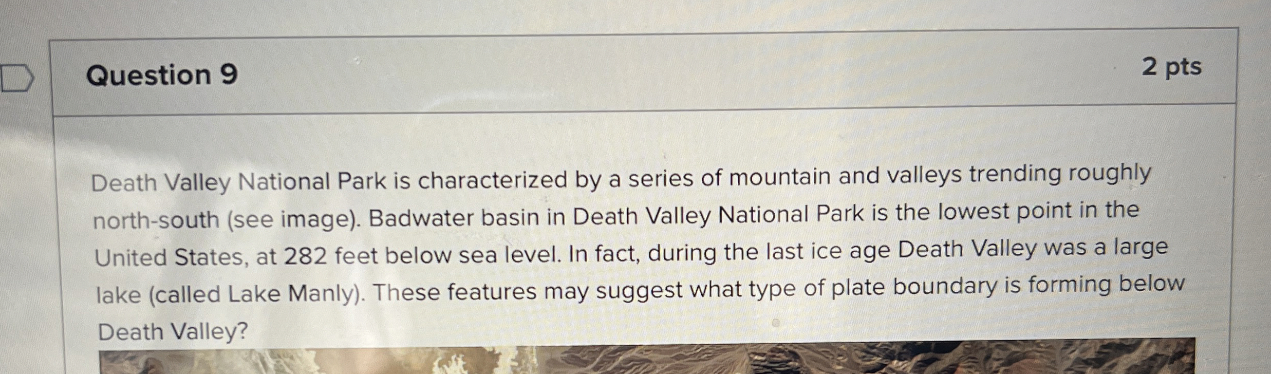Solved Question 92 ﻿ptsDeath Valley National Park is | Chegg.com