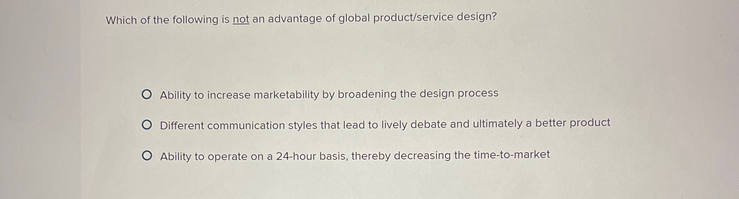 Solved Which of the following is not an advantage of global | Chegg.com
