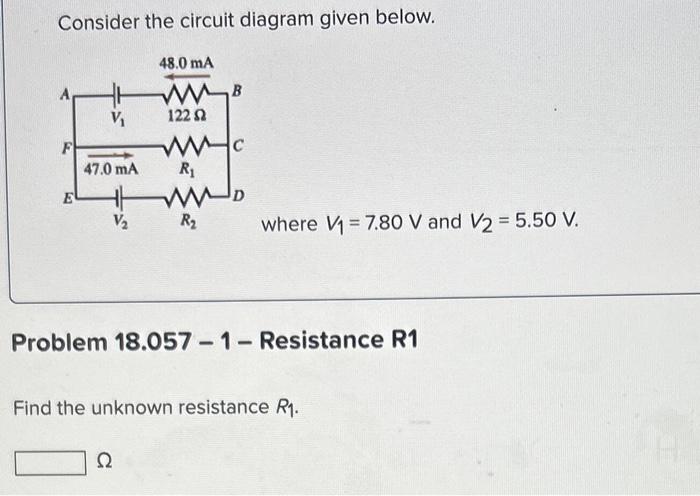 Solved Consider The Circuit Diagram Given Below. Where | Chegg.com