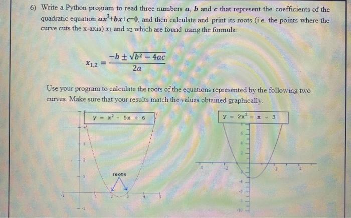 Solved 6) Write a Python program to read three numbers a, b | Chegg.com