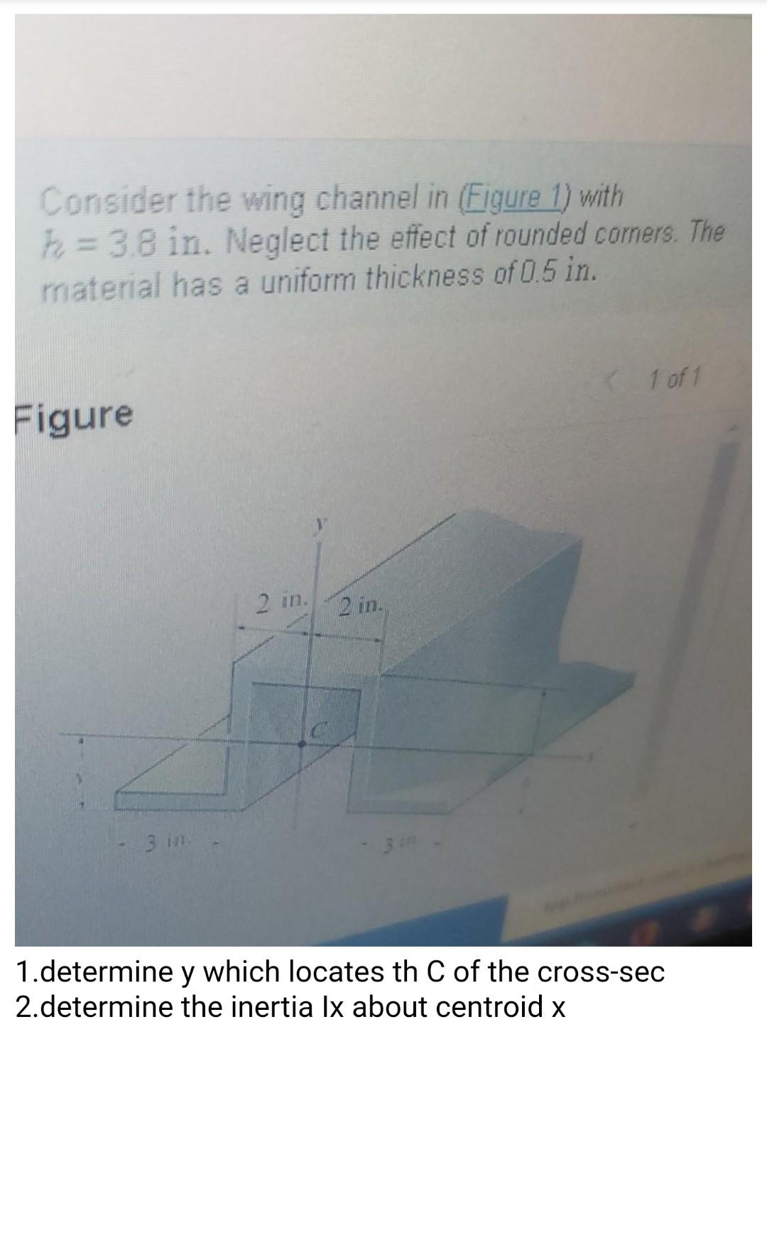 Solved Consider The Wing Channel In (Figure 1) With H = 3.8 | Chegg.com