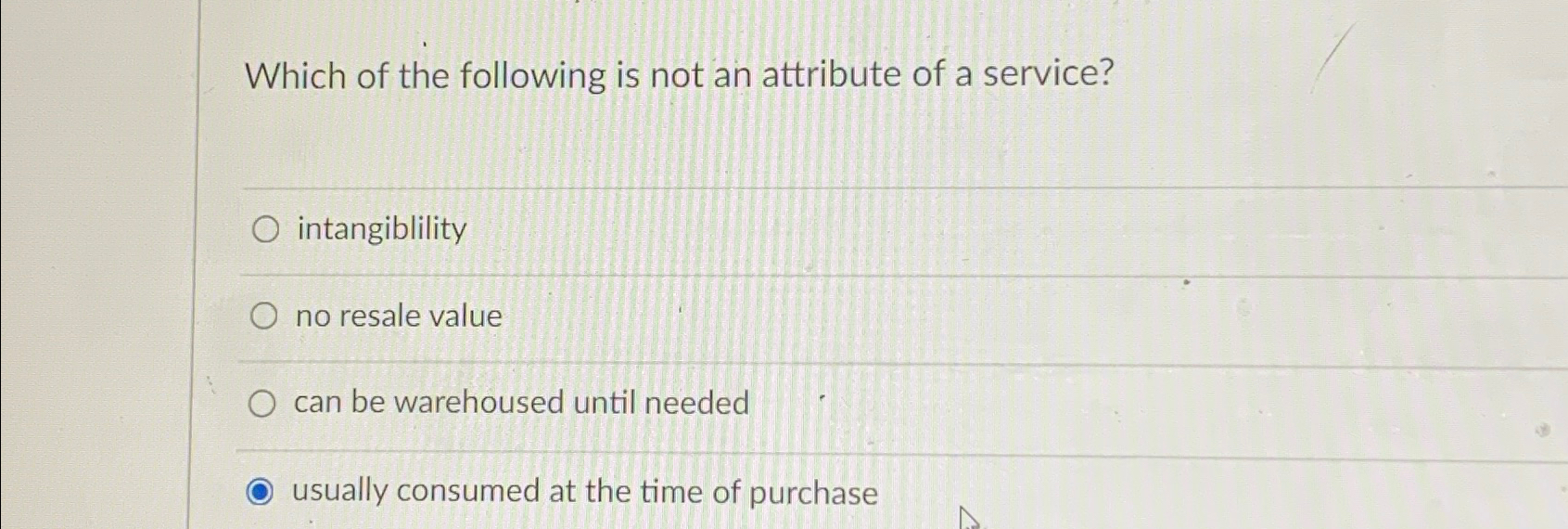 Solved Which of the following is not an attribute of a | Chegg.com