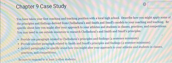 Solved Chapter 9 Case Study You have taken your first | Chegg.com