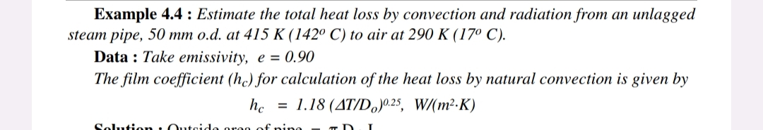 Solved Example 4.4 ﻿: Estimate the total heat loss by | Chegg.com