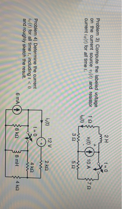 Solved Problem 3) Compute The Labeled Voltage On The Current | Chegg.com