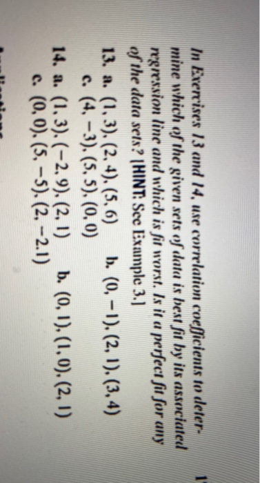 Solved In Exercises 13 and 14. use correlation coefficients | Chegg.com