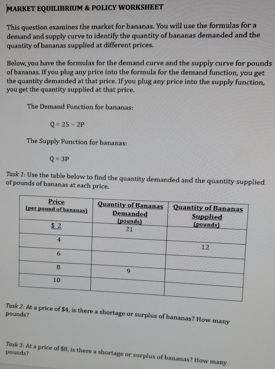  Supply And Demand Equilibrium Worksheet Free Download Gambr co