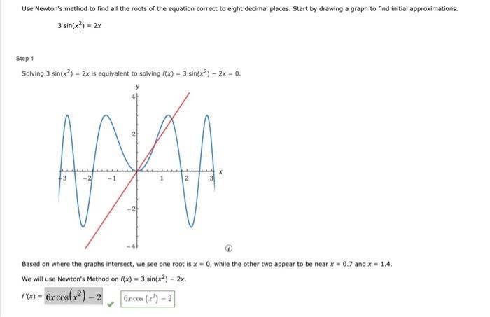 Solved Use Newton's method to find all the roots of the | Chegg.com