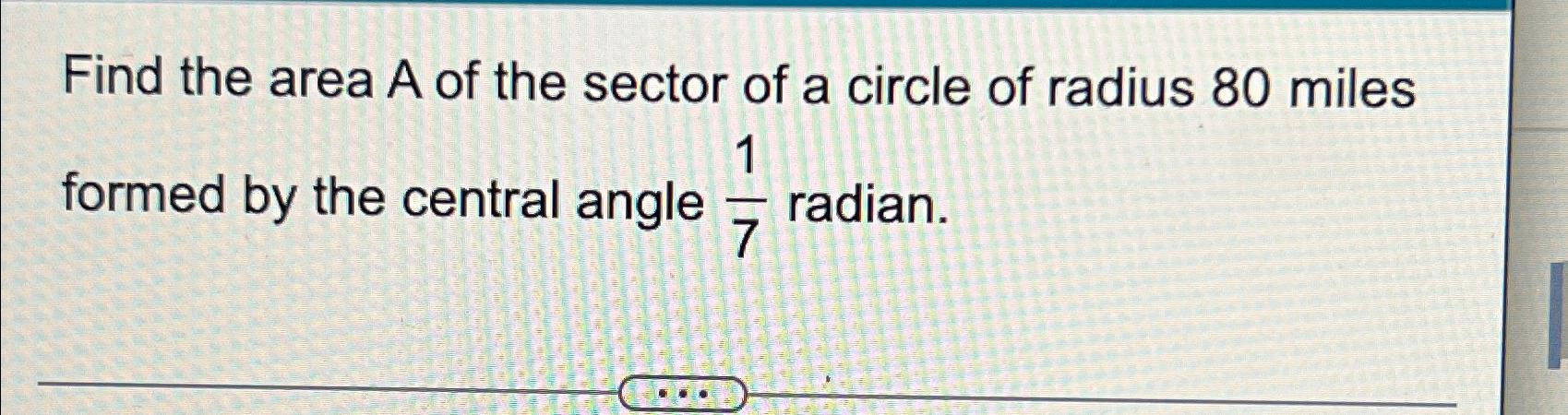 how to find radius of a circle sector