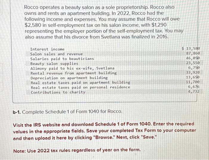 Solved Rocco operates a beauty salon as a sole