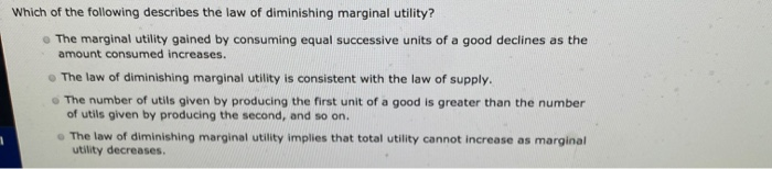 Solved Which of the following describes the law of | Chegg.com