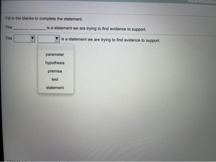 Solved Fill in the blanks to complete the statement. Is a | Chegg.com