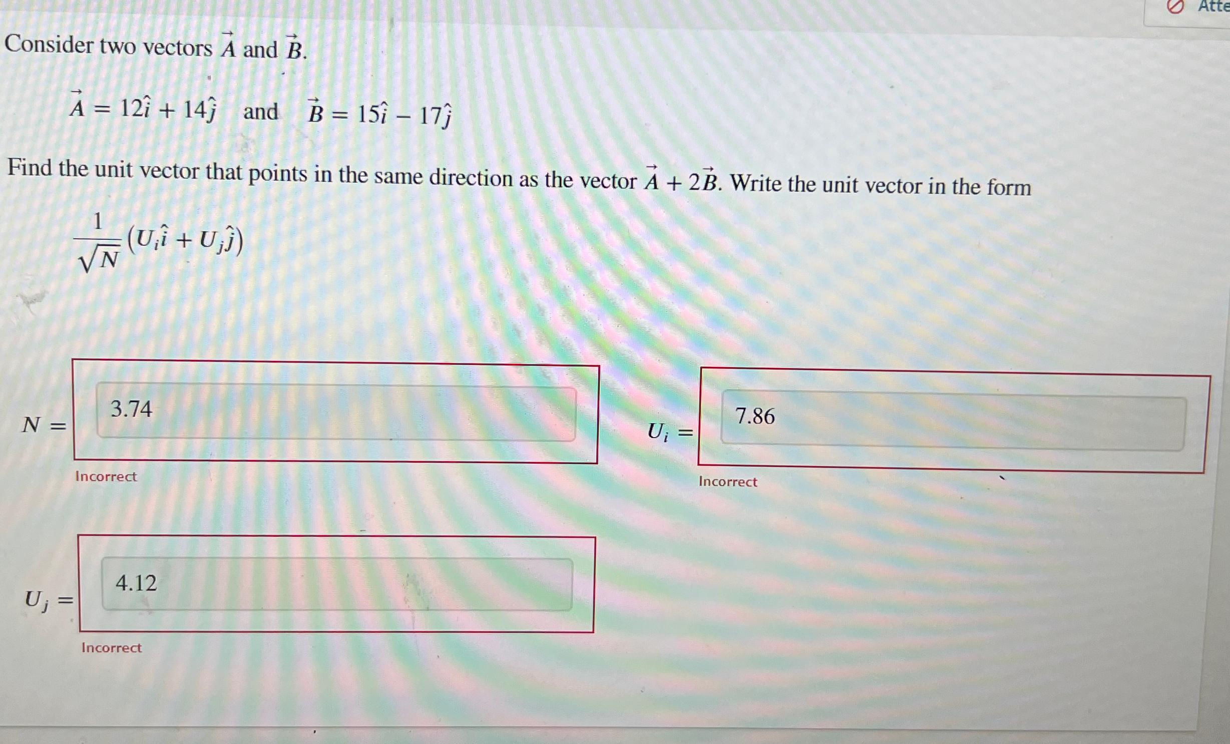 Solved Consider Two Vectors Vec(A) ﻿and | Chegg.com