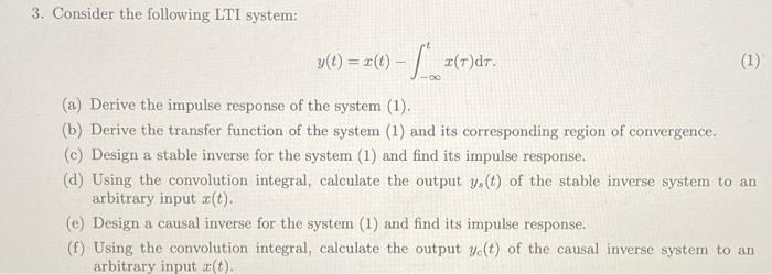 Solved 3. Consider The Following LTI System: | Chegg.com