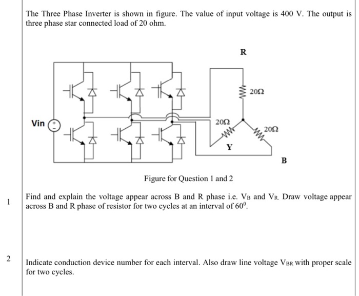 Solved The Three Phase Inverter is shown in figure. The | Chegg.com