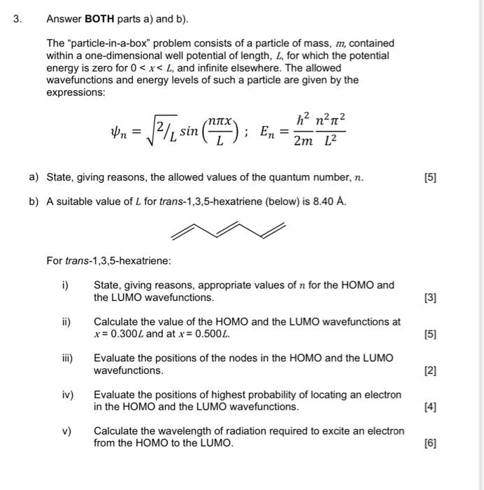 Solved 3. Answer BOTH parts a) and b). The | Chegg.com