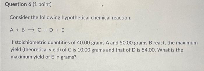 Solved Consider The Following Hypothetical Chemical | Chegg.com