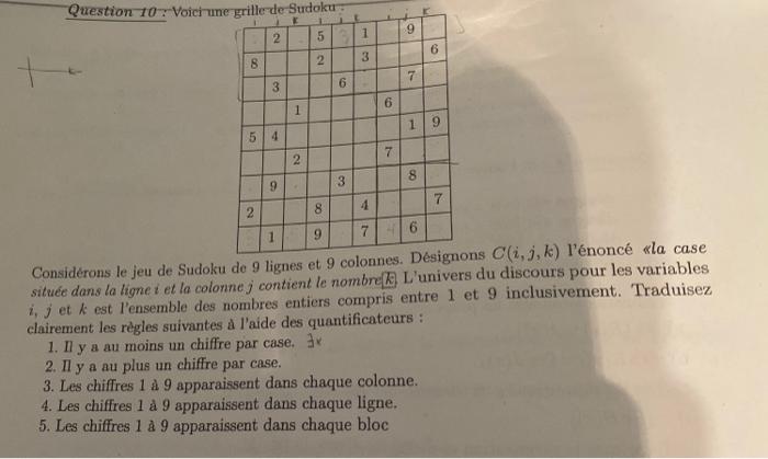 Solved Considering the nine-row and nine-column sudoku game, | Chegg.com