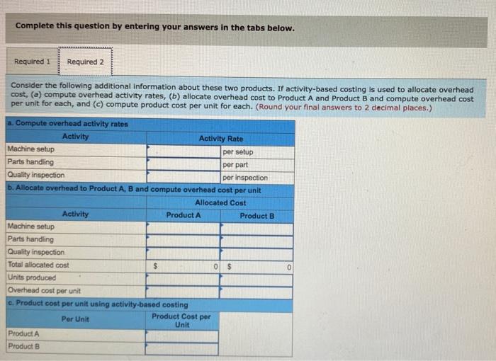 Solved Consider The Following Data For Two Products Of | Chegg.com