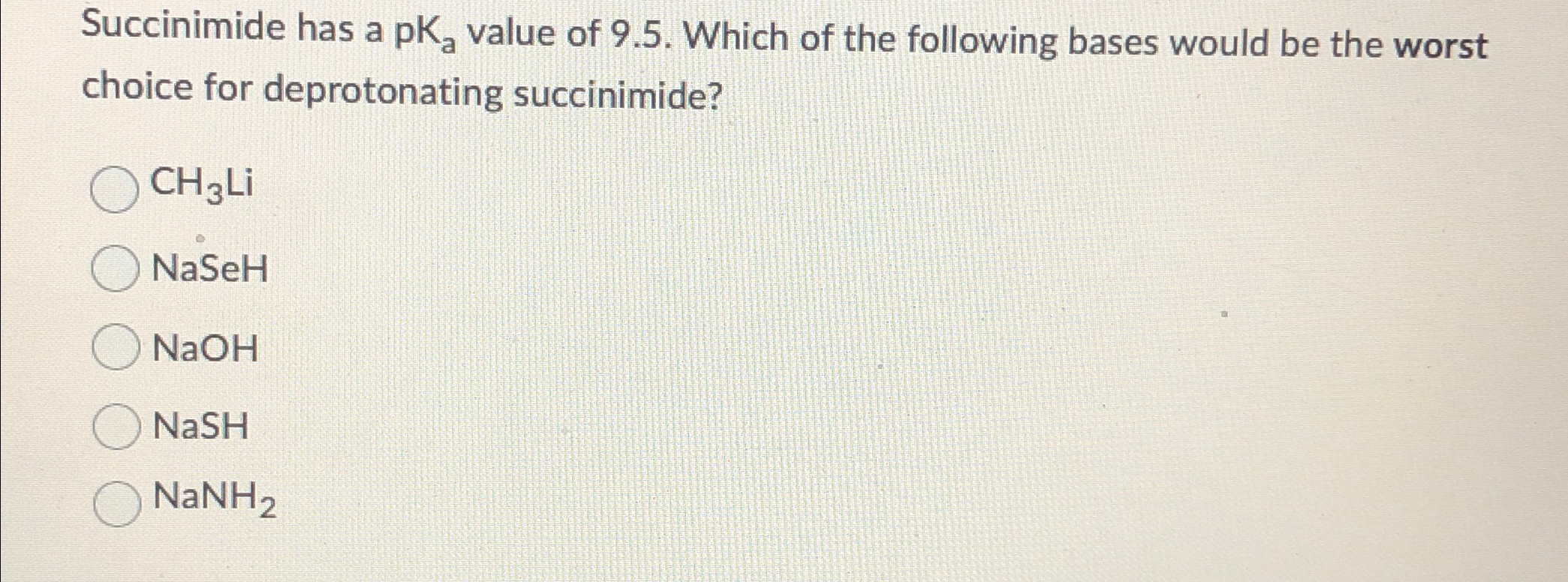 Solved Succinimide Has A PKa value Of 9 5 Which Of The Chegg