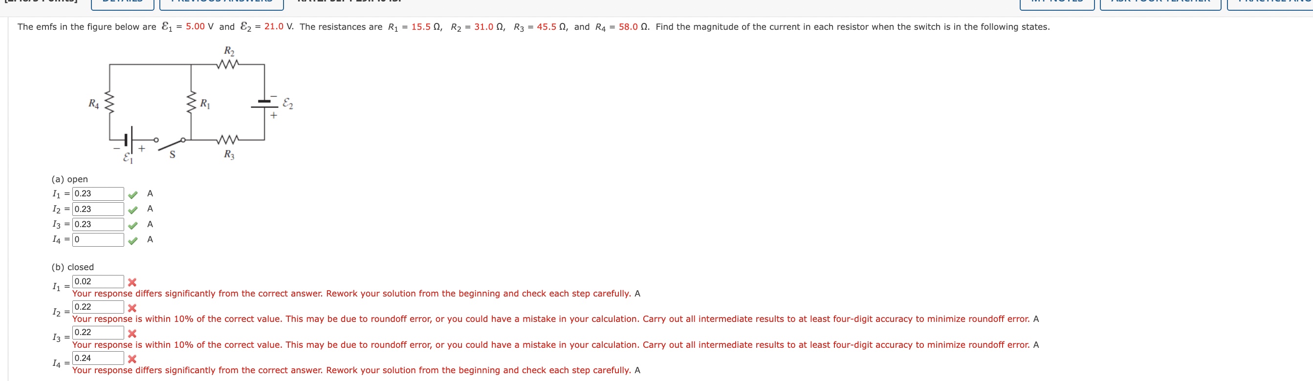 Solved (a) ﻿openI1=0.23I2=0.23I3=0.23I4= ﻿\table[[A | Chegg.com