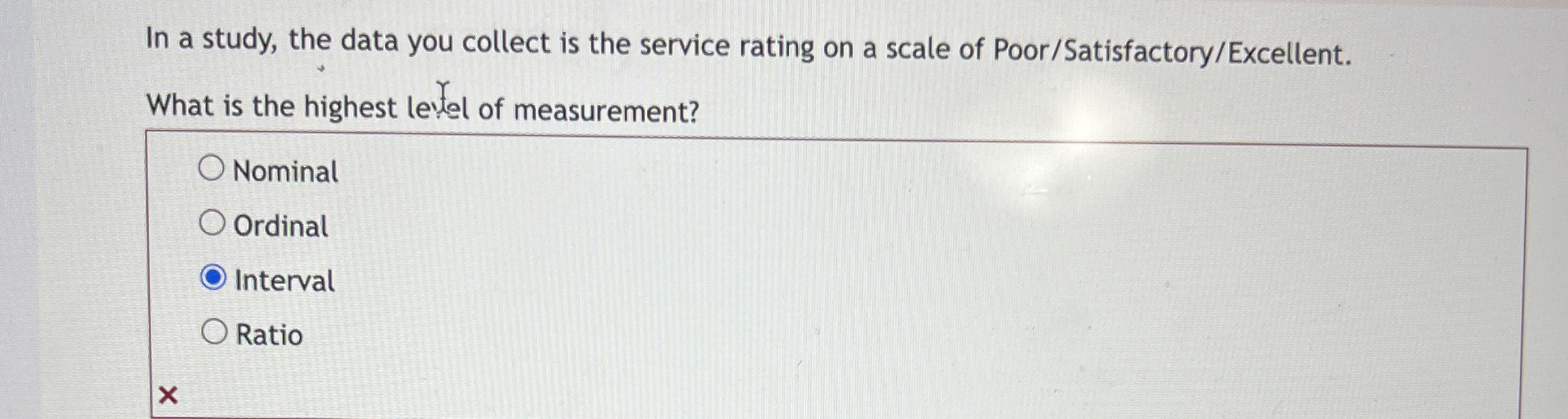 Solved In a study, the data you collect is the service | Chegg.com