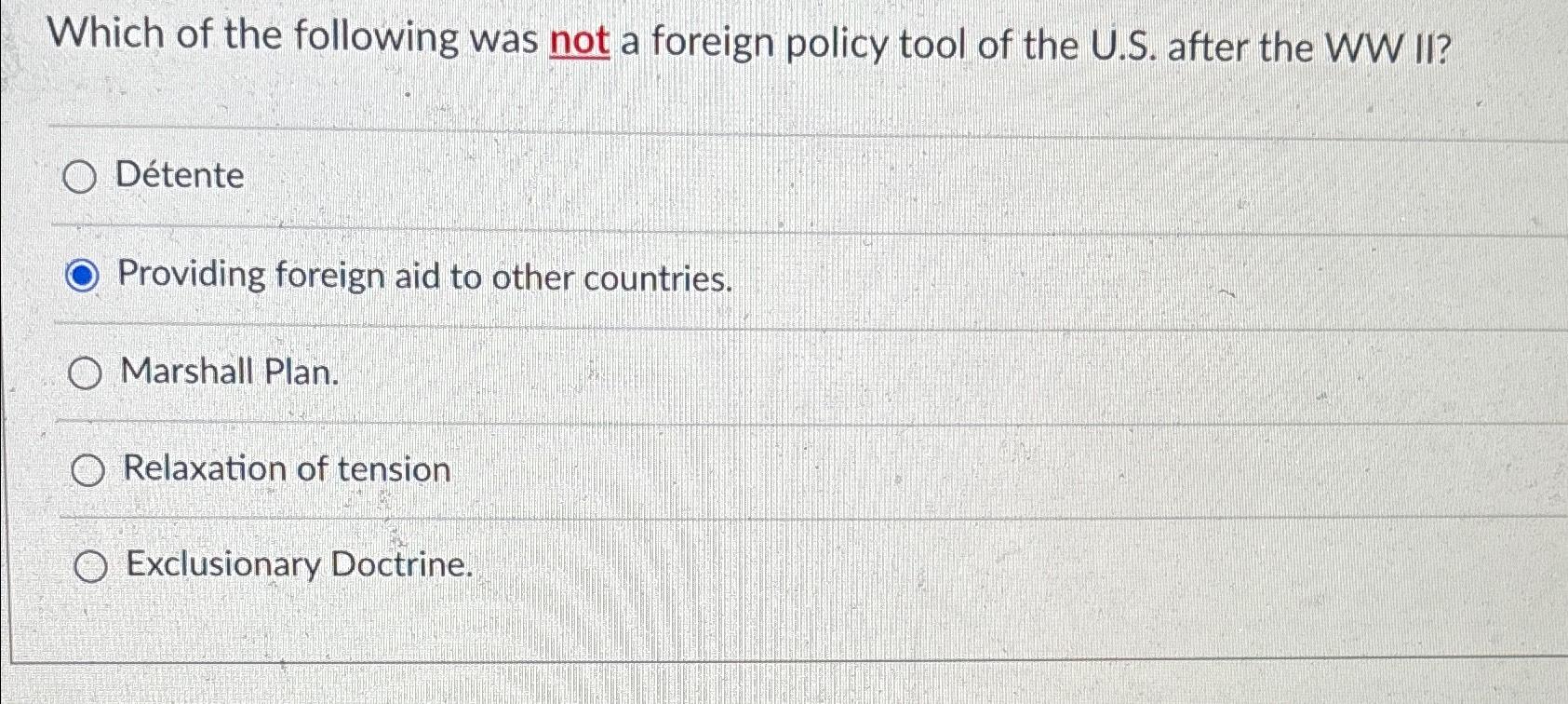 assignment 11 quiz 3 foreign policy