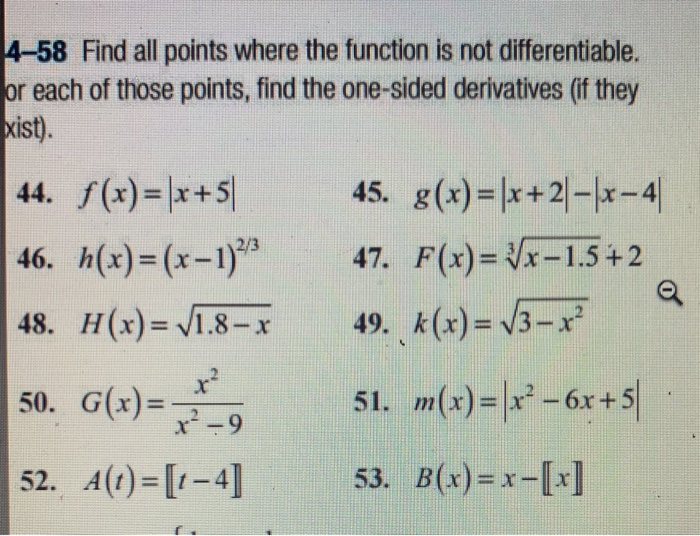 Solved 4-58 Find all points where the function is not | Chegg.com