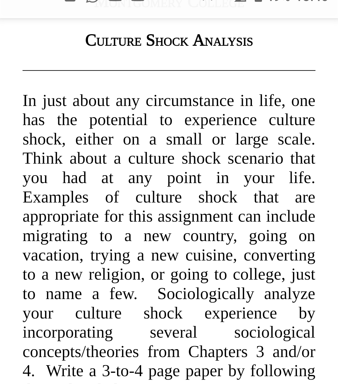 college essays about culture shock