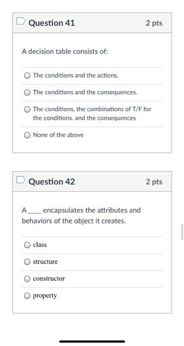 Solved Question 39 2 pts A single decision logic structure | Chegg.com