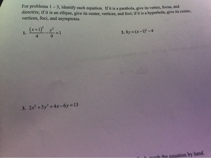Solved For problems 1-3, identify each equation. If it is a | Chegg.com