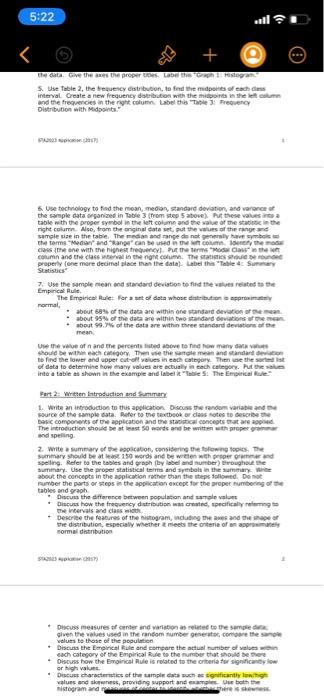 Solved STA2023 Application: Sample Data, Statistica, and the | Chegg.com