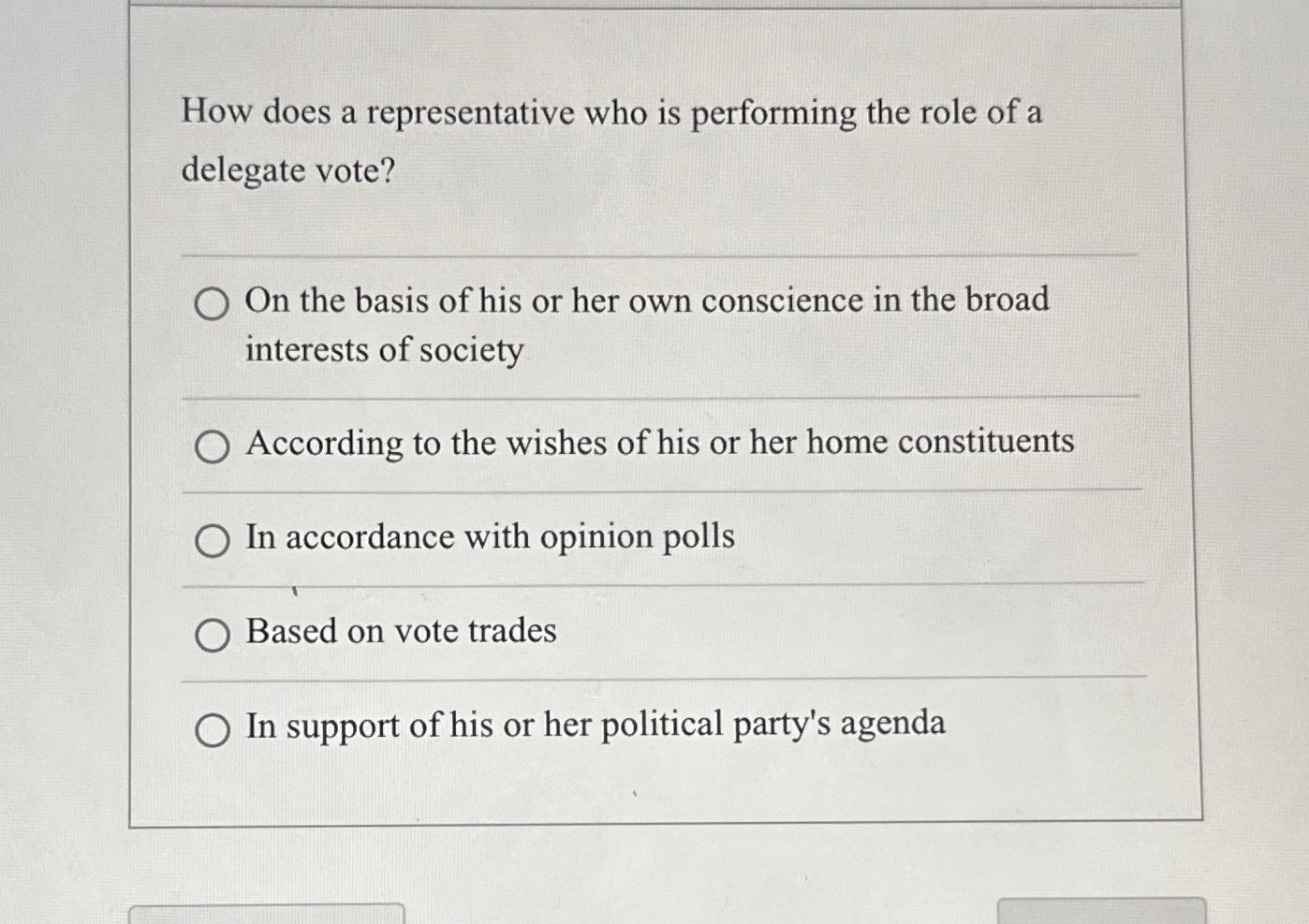 Solved How does a representative who is performing the role | Chegg.com