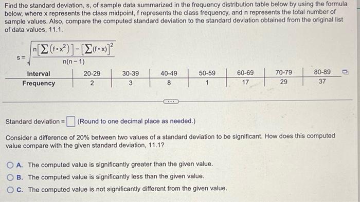 Solved Below are the range and standard deviation for a set | Chegg.com