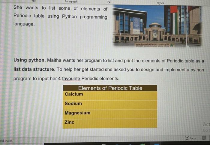 solved styles paragraph she wants to list some of elements chegg com