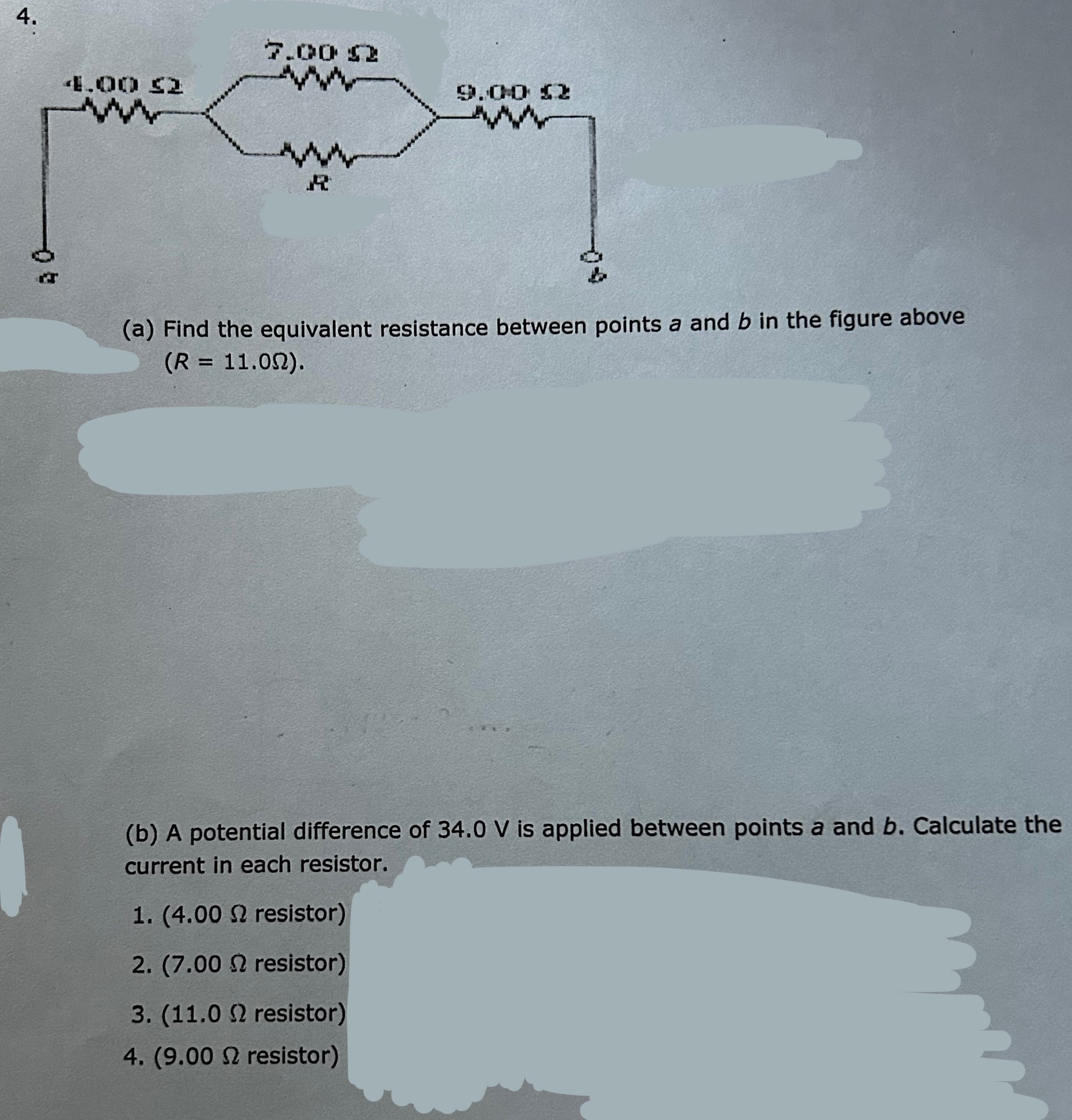 Solved (a) ﻿Find the equivalent resistance between points a | Chegg.com