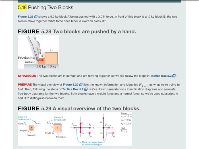 Solved The figure below shows a block with mass m = 5.7 kg