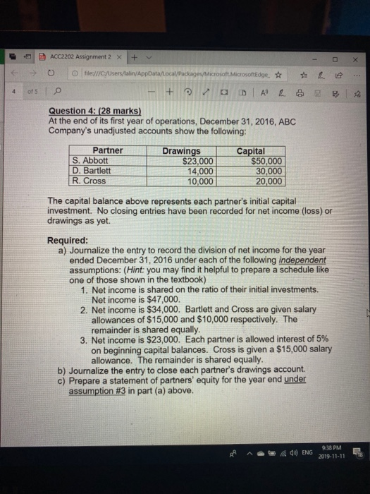 ACC2202 Assignment 2 X + → 0 0 | Chegg.com