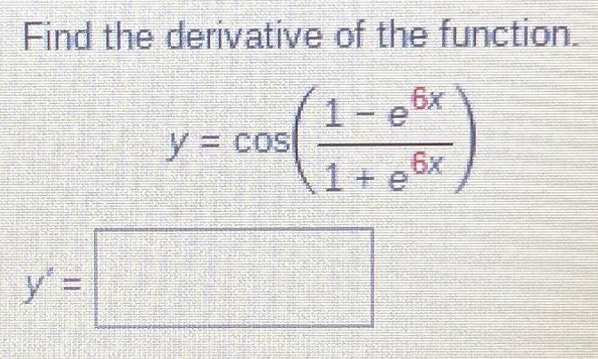 Solved Find The Derivative Of The Function